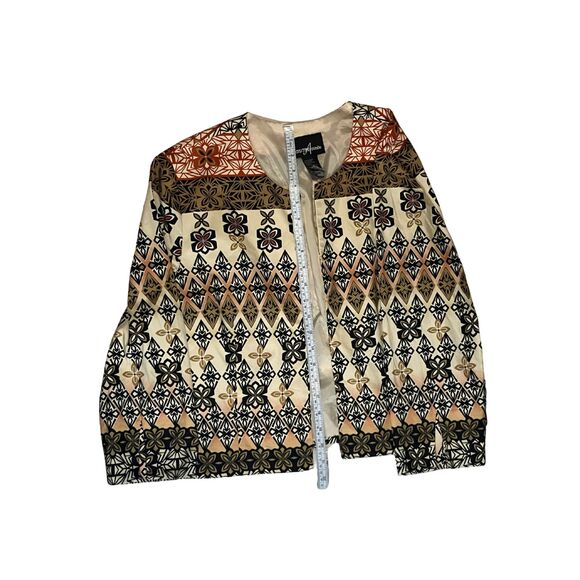 Positive Attitude Geometric Floral Print Jacket Women's L Lightweight Cotton - Picture 4 of 10